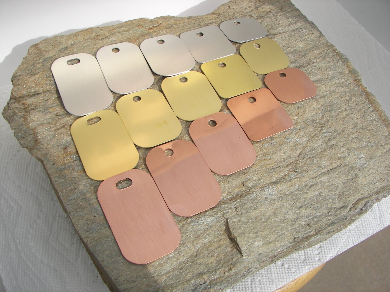 20 Metallschlüssel Tags Kupfer, Messing Oder Aluminium, 2 "stanzrohlinge von centralsupplyinc