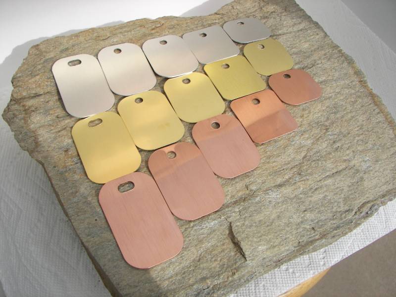 20 Metallschlüssel Tags Kupfer, Messing Oder Aluminium, 2 "stanzrohlinge von centralsupplyinc