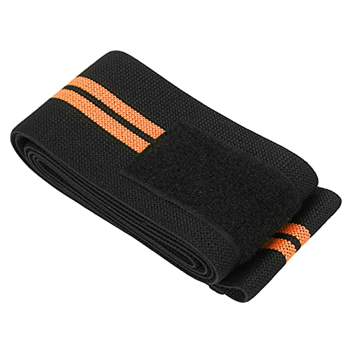 Kniebandage, Kniebandage aus Latexfaden für Kniebeugentraining zum Gewichtheben für Beintraining zum Laufen(Schwarzorange) von GZD