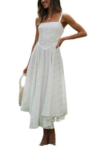 cffvdiz Frauen Sommer Halfter Kleid Ärmellos Slim Irregular Hem Flowy Maxi Kleider,Weiß,S cffvdiz Frauen Sommer Halfter Kleid Ärmellos Slim Irregular Hem Flowy Maxi Kleider,Weiß,S von cffvdiz