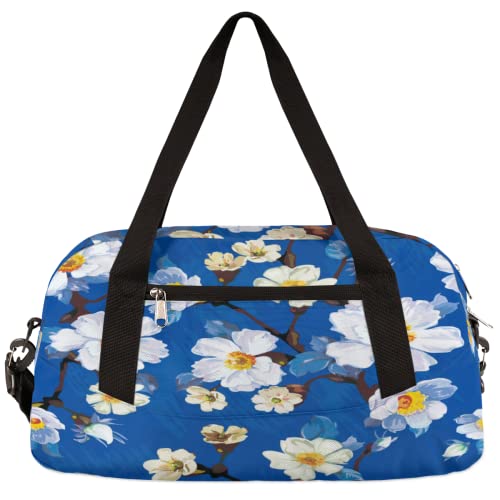 Abstrakte Blume Zweig Kinder Duffle Bag Mädchen Tanztasche Leicht Wasserabweisend Faltbar Sport Gym Bag Weekender Übernachtung Übernachtung Carry On Reisetasche für Jungen Mädchen von cfpolar