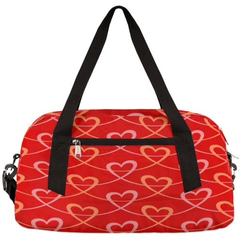 Abstrakte Liebe Herz Kinder Duffle Bag Mädchen Tanztasche Leicht Wasserabweisend Faltbar Sport Gym Bag Weekender Übernachtung Übernachtung Handgepäck Reisetasche für Jungen Mädchen von cfpolar