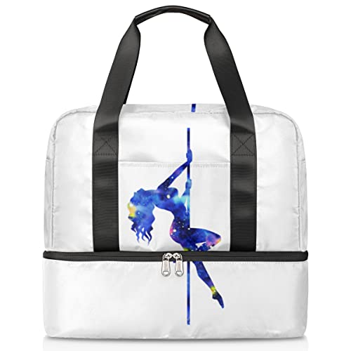 Abstrakte Pole Dancer Weekender Taschen f¨¹r Frauen mit Schuhfach, Reise-Seesack ¨¹bernachtung Handgep?cktasche Gym Sport Fitness Tote Bag Yoga Workout Tasche Training Handtasche von cfpolar