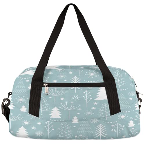 Abstrakte Winterwald Kinder Duffle Bag Mädchen Tanztasche Leicht Wasserabweisend Faltbar Sport Gym Bag Weekender Übernachtung Übernachtung Handgepäck Reisetasche für Jungen Mädchen von cfpolar