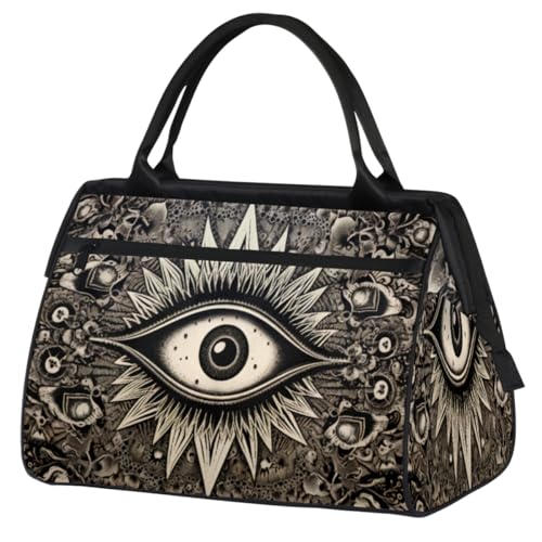 Abstrakte graue Augen Turnbeutel für Damen Herren, Reise Sport Duffel Bag mit Trolleyhülle, wasserdichte Sport Gym Bag Weekender Übernachtung Tasche Carry On Tote Bag für Gym Sport Reisen, Abstraktes von cfpolar