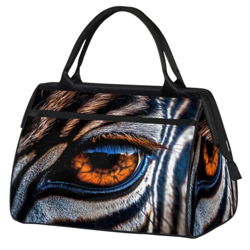 Animal Zebra Eyes Turnbeutel für Damen Herren, Reise Sport Duffel Bag mit Trolleyhülle, wasserdichte Sport Gym Bag Weekender Übernachtung Tasche Carry On Tote Bag für Reisen Gym Sport, Zebraaugen, von cfpolar