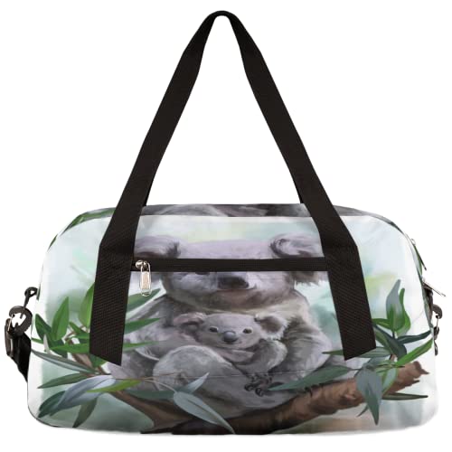 Aquarellmalerei Koala Zweig Kinder Duffle Bag Mädchen Tanztasche Leicht Wasserabweisend Faltbar Sport Gym Bag Weekender Übernachtung Übernachtung Handgepäck Reisetasche für Jungen Mädchen von cfpolar