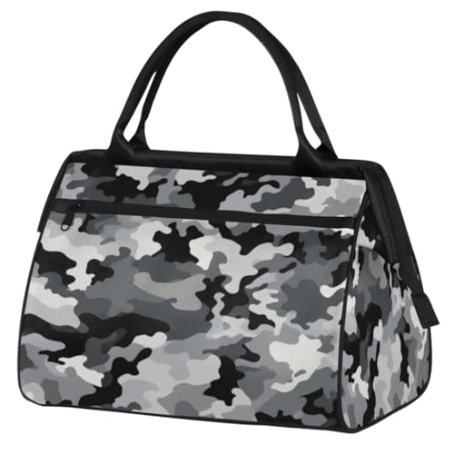 Armee-graue Camouflage-Turntasche für Damen und Herren, Reise-Sporttasche mit Trolleyhülle, wasserdichte Sporttasche, Weekender, Übernachtungstasche, Tragetasche für Fitnessstudio, Sport, Reisen, von cfpolar