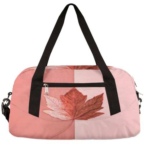 Art Maple Leaves Kids Duffle Bag Girls Dance Bag Lightweight Water Resistant Foldable Sports Gym Bag Weekender Overnight Sleepover Carry On Travel Bag for Boys Girls von cfpolar