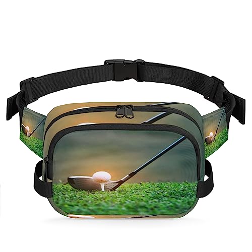 Art Painting Golf Fanny Pack for Men Women, Fashionable Crossbody Belt Bags Square Waist Pack with Adjustable Strap for Travel Hiking Workout Cycling Running von cfpolar