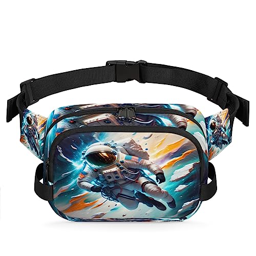 Astronaut Universe Nebula Fanny Pack for Men Women, Fashionable Crossbody Belt Bags Square Waist Pack with Adjustable Strap for Travel Hiking Workout Cycling Running von cfpolar