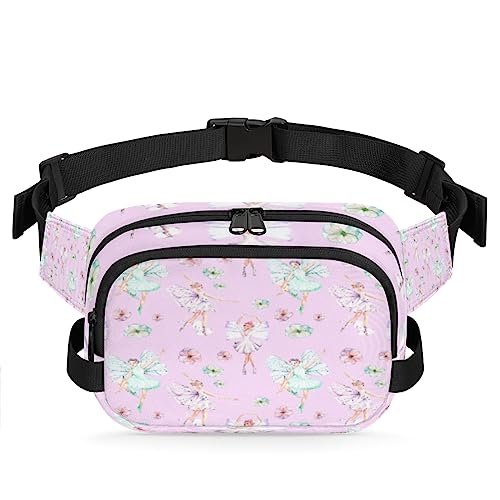 Balletttänzerin Schmetterlingsflügel Bauchtasche für Männer und Frauen, modische Crossbody-Gürteltaschen, quadratische Hüfttasche mit verstellbarem Riemen für Reisen, Wandern, Workout, Radfahren, von cfpolar