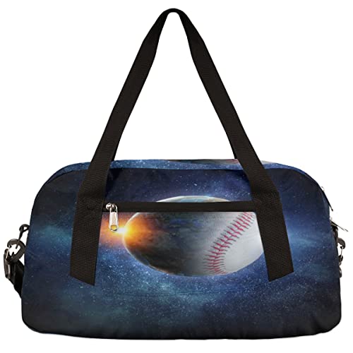 Baseball Galaxy Stars Kinder Duffle Bag Mädchen Tanztasche Leicht Wasserabweisend Faltbar Sport Gym Bag Weekender Übernachtung Übernachtung Handgepäck Reisetasche für Jungen Mädchen von cfpolar