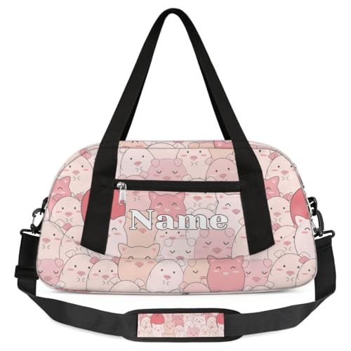 Benutzerdefinierte Name Nette Kinder Duffle Bag Personalisierte Mädchen Tanztasche Leicht Wasserabweisend Faltbare Sport Turnbeutel Weekender Übernachtung Übernachtung Carry On Reisetasche für Jungen von cfpolar