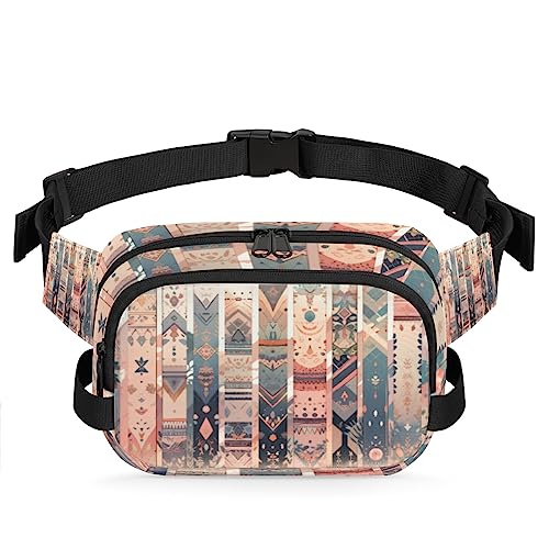 Bohemian Ethnic Aztec Fanny Pack for Men Women, Fashionable Crossbody Belt Bags Square Waist Pack with Adjustable Strap for Travel Hiking Workout Cycling Running von cfpolar