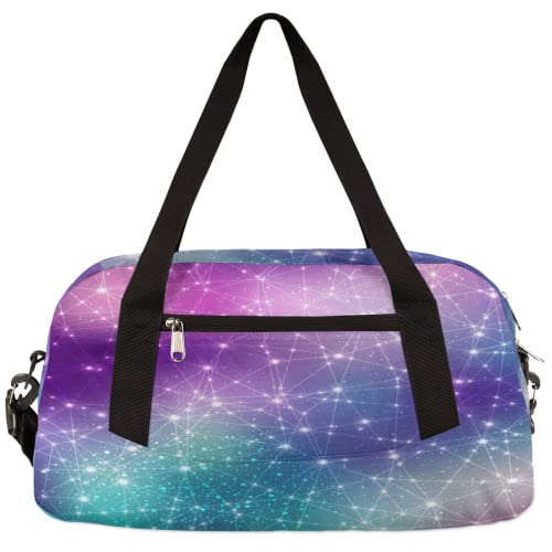 Bunte Sternenhimmel Kinder Duffle Bag Mädchen Tanztasche Leicht Wasserabweisend Faltbar Sport Gym Bag Weekender Übernachtung Übernachtung Carry On Reisetasche für Jungen Mädchen von cfpolar