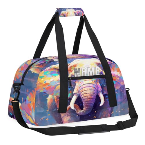 Bunte Tier-Elefanten-Tasche für Kinder, personalisierbar, Wochenend-Reisetasche, Reisetasche für Teenager, Jungen, Fitnessstudio, Fußball, Handgepäck, Maletas, Para Niños, individuelle Gymnastik, von cfpolar