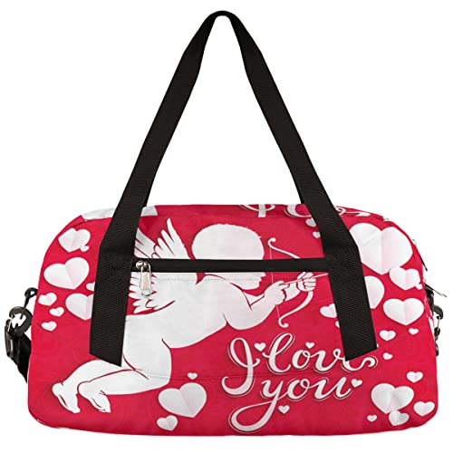 Cupid Angel Bow Arrow Kinder Duffle Bag Mädchen Tanztasche Leicht Wasserabweisend Faltbar Sport Gym Bag Weekender Übernachtung Übernachtung Handgepäck Reisetasche für Jungen Mädchen von cfpolar