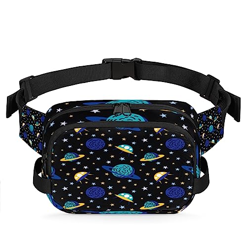 Earth Spacecraft Planet Star Bauchtasche für Herren und Damen, wasserdicht, für Reisen, Wandern, Radfahren, Laufen, Multi33, 9x2.5x6.1 in von cfpolar