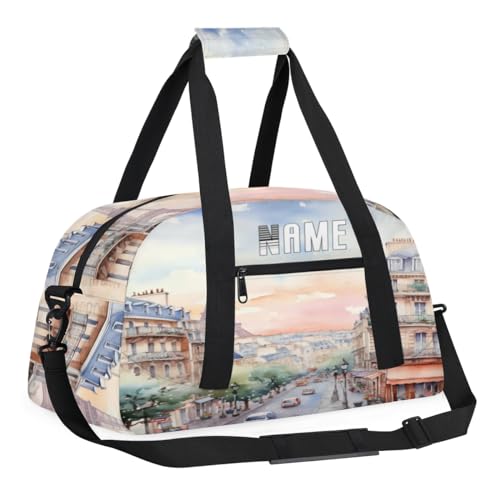 Eiffelturm Aquarell-Kinder-Übernachtungstasche, personalisierbar, Wochenend-Reisetasche, Reisetasche für Teenager, Jungen, Fitnessstudio, Fußball, Handgepäck, Maletas, Para Niños, individuelle von cfpolar