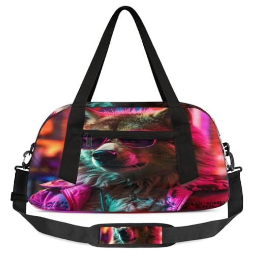 Fashion Wolf Sonnenbrille für Kinder, leicht, wasserabweisend, faltbar, Sporttasche, Wochenendtasche, Übernachtung, Handgepäcktasche für Schule, Praxis, Reisen, Jungen und Mädchen, Mehrfarbig von cfpolar