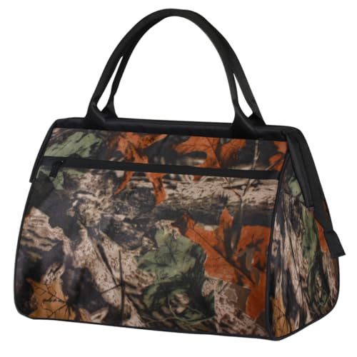 Forest Tree Camouflage Camo Turnbeutel für Damen Herren, Reise Sport Duffel Bag mit Trolleyhülle, wasserdichte Sport Gym Bag Weekender Übernachtung Tasche Carry On Tote Bag für Reisen Gym Sport, von cfpolar