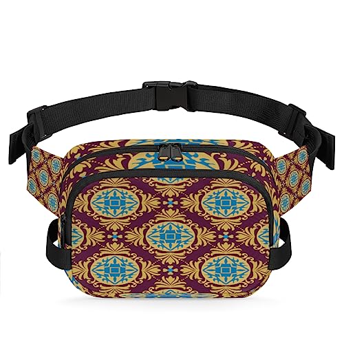 Gelbe Bauchtasche im Boho-Stil, Mandala-Blumen, für Männer und Frauen, wasserdicht, für Reisen, Wandern, Radfahren, Laufen, Multi116, 9x2.5x6.1 in von cfpolar