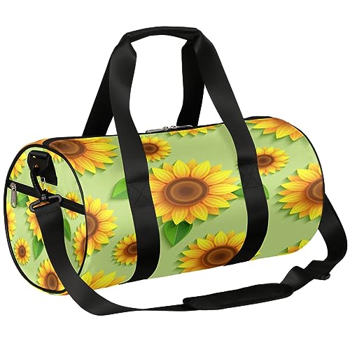 Gelbe Sonnenblumen (02) Duffle Bag Sport Gym Bag Reise Gepäck Tasche Durable Dance Training Yoga Handtasche Weekender Übernachtung Strand Täglich Taschen für Männer Frauen, Mehrfarbig von cfpolar