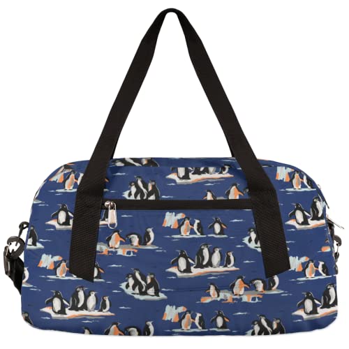 Gentoo Pinguin Kinder Duffle Bag Mädchen Tanztasche Leicht Wasserabweisend Faltbar Sport Gym Bag Weekender Übernachtung Übernachtung Handgepäck Reisetasche für Jungen Mädchen von cfpolar