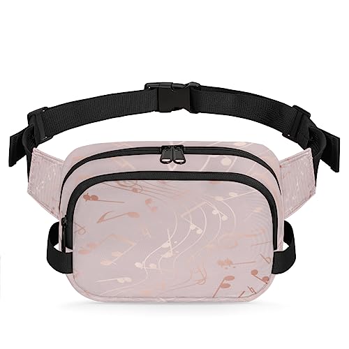 Golden Glitter Marble Music Notes Fanny Pack for Men Women, Waterproof Travel Square Waist Bag Pack, Crossbody Chest Belt Bum Sling Shoulder Bag Purse for Travel Hiking Cycling Running, Multi32, von cfpolar