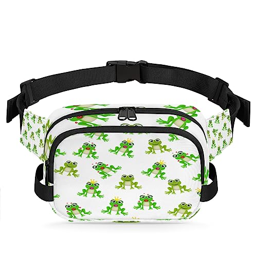 Green Frog Queen Bauchtasche für Herren und Damen, wasserdicht, quadratisch, für Reisen, Wandern, Radfahren, Laufen, Multi66, 9x2.5x6.1 in von cfpolar