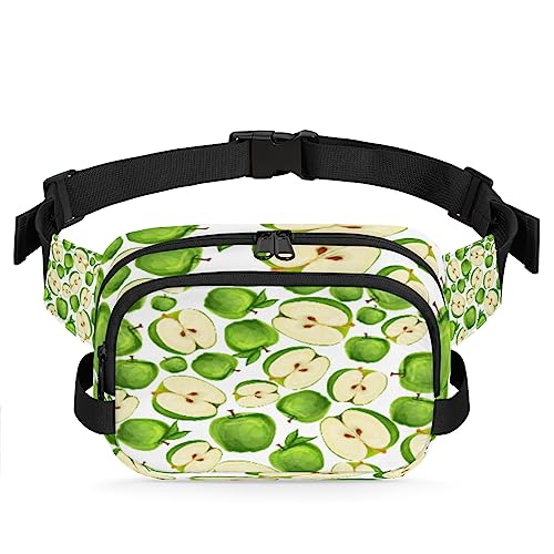 Grüne Äpfel Bauchtasche für Männer Frauen, modische Crossbody-Gürteltaschen, quadratische Hüfttasche mit verstellbarem Riemen für Reisen, Wandern, Workout, Radfahren, Laufen von cfpolar