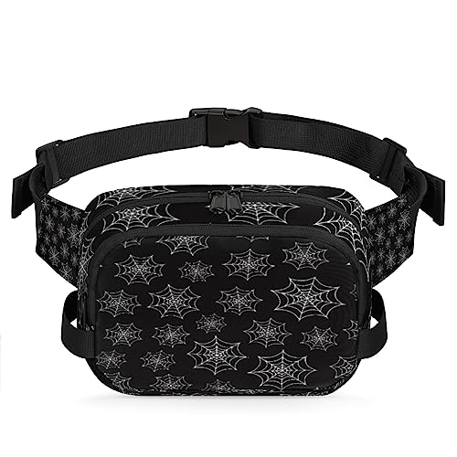 Halloween-Spinnennetz-Gürteltasche für Männer und Frauen, modische Crossbody-Gürteltaschen, quadratische Hüfttasche mit verstellbarem Riemen für Reisen, Wandern, Workout, Radfahren, Laufen von cfpolar