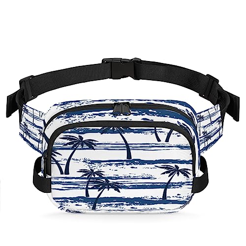 Hand Draw Coconut Tree Beach Fanny Pack for Men Women, Fashionable Crossbody Belt Bags Square Waist Pack with Adjustable Strap for Travel Hiking Workout Cycling Running von cfpolar