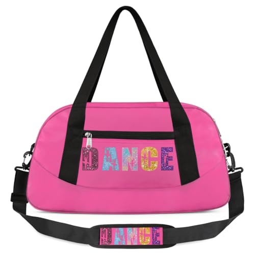 Individuelle Kinder-Reisetasche für Mädchen, personalisierbar, für Teenager, Tanztasche, Wochenendtasche, Reisetasche für Mädchen, Reisen, Schule, Praxis, Balletttänzer-Silhouette, S von cfpolar