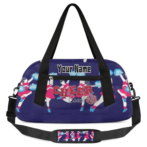 Individuelle Kinder-Reisetasche für Mädchen, personalisierbar, für Teenager, Tanztasche, Wochenendtasche, Reisetasche für Mädchen, Reisen, Schule, Praxis, Cheerleading Girl Cheer Print, S von cfpolar