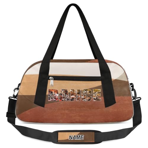 Individuelle Kinder-Reisetasche für Mädchen, personalisierbar, für Teenager, Tanztasche, Wochenendtasche, Reisetasche für Mädchen, Reisen, Schule, Praxis, Herbst-Ballettmädchen-Silhouette, S von cfpolar