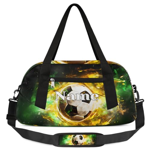 Individuelle Reisetasche für Kinder, personalisierbar, leicht, wasserabweisend, faltbar, Sportball, Turnbeutel, Wochenender, Übernachtung, Handgepäck, Reisetasche für Jungen und Mädchen, Smog-Fußball, von cfpolar