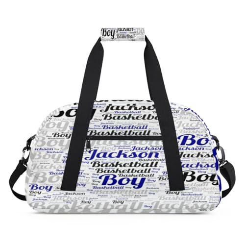 Jungen-Reisetasche für Kinder über Nacht, wasserdicht, Basketball, Fitnessstudio, Sport, Reisetasche, Teenager, personalisierbar, Reisen, Gymnastik, Wochenendtasche, individueller Name, von cfpolar