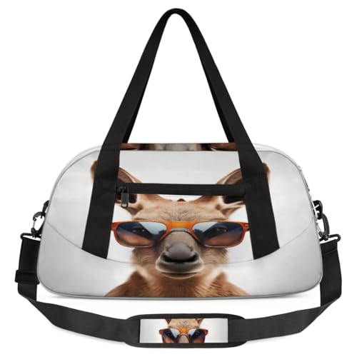 Känguru-Porträt, coole Sonnenbrille, Kinder, Seesack, leicht, wasserabweisend, faltbar, Sporttasche, Wochenender, Übernachtung, Handgepäcktasche für Schule, Praxis, Reisen, Jungen und Mädchen, von cfpolar