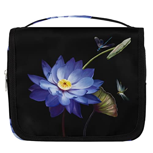 Lotus Libelle hängende Reise-Kulturbeutel, tragbare Make-up-Kosmetiktasche für Frauen mit Haken zum Aufhängen, wasserabweisendes Kulturset, Organizer für Toilettenartikel, Dusche, Badezimmer, von cfpolar