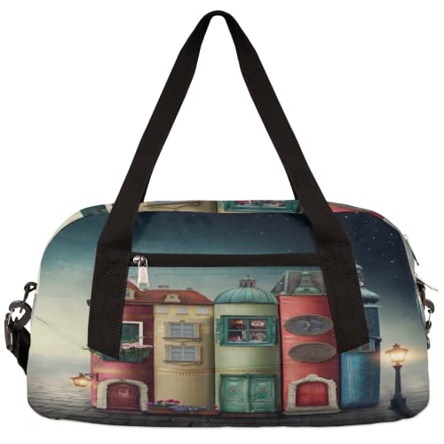 Magic City Kinder-Duffle-Tasche für Mädchen, Tanztasche, leicht, wasserabweisend, faltbar, Sport, Turnbeutel, Wochenende, Übernachtung, Übernachtung, Handgepäck, Reisetasche für Jungen und Mädchen von cfpolar