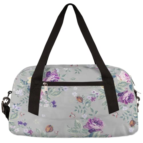 Mehrfarbige Rosen Kornblumen Kinder Duffle Bag Mädchen Tanztasche Leicht Wasserabweisend Faltbar Sport Gym Bag Weekender Übernachtung Übernachtung Handgepäck Reisetasche für Jungen Mädchen von cfpolar