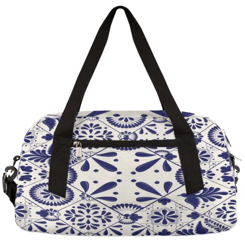 Mexikanische Talavera Kinder-Reisetasche für Mädchen, Tanztasche, leicht, wasserabweisend, faltbar, Sport, Turnbeutel, Wochenende, Übernachtung, Übernachtung, Handgepäck, Reisetasche für Jungen und von cfpolar