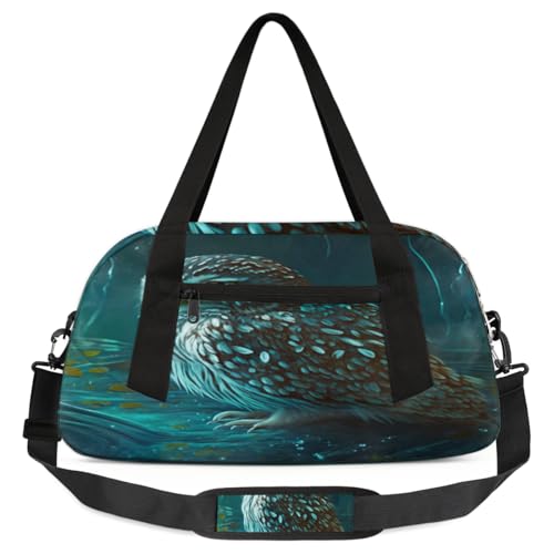 Mysterious Night Owl Kinder-Duffle-Tasche, leicht, wasserabweisend, faltbar, Sporttasche, Wochenender, Übernachtung, Handgepäcktasche für Schule, Praxis, Reisen, Jungen und Mädchen, Mehrfarbig von cfpolar