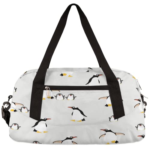 Niedliche Pinguine Familie Kinder Duffle Bag Mädchen Tanztasche Leicht Wasserabweisend Faltbar Sport Gym Bag Weekender Übernachtung Übernachtung Handgepäck Reisetasche für Jungen Mädchen von cfpolar