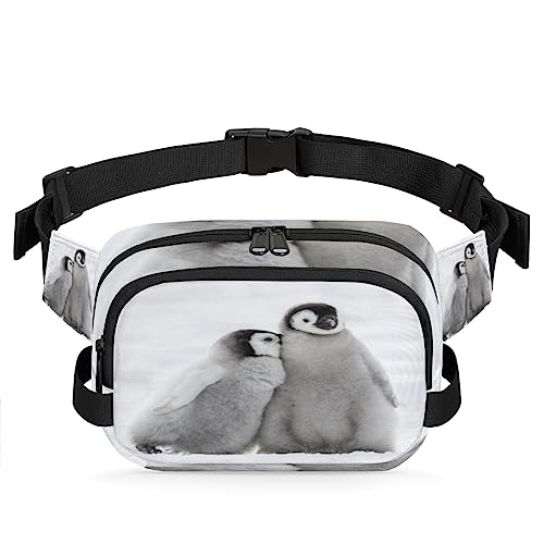 Niedliche antarktische Pinguine Bauchtasche für Männer und Frauen, modische Crossbody-Gürteltaschen, quadratische Hüfttasche mit verstellbarem Gurt für Reisen, Wandern, Workout, Radfahren, Laufen von cfpolar