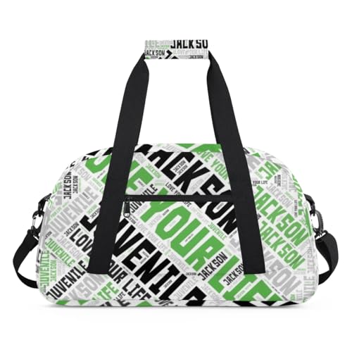 Personalisierte Kinder-Reisetasche für Jungen, Sport, Gymnastik, Fußball, Basketball, Fitnessstudio, Sport, Reisetasche, Wochenend-Tragetasche für Reisen, Fitnessstudio, Übernachtung, Farbe 014, L von cfpolar