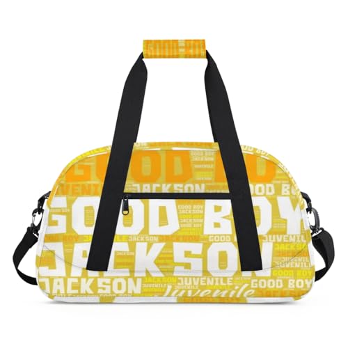 Personalisierte Kinder-Reisetasche für Jungen, Sport, Gymnastik, Fußball, Basketball, Fitnessstudio, Sport, Reisetasche, Wochenend-Tragetasche für Reisen, Fitnessstudio, Übernachtung, Farbe: 001, L von cfpolar