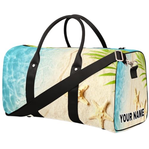 Personalisierte Reisetasche, Sporttasche, Reisetasche, Reisetasche, faltbar, Tanztasche, Wochenendtasche, Übernachtungstasche, Handgepäck, Handtasche für Damen und Herren, Sommer, Strand, Grün, von cfpolar